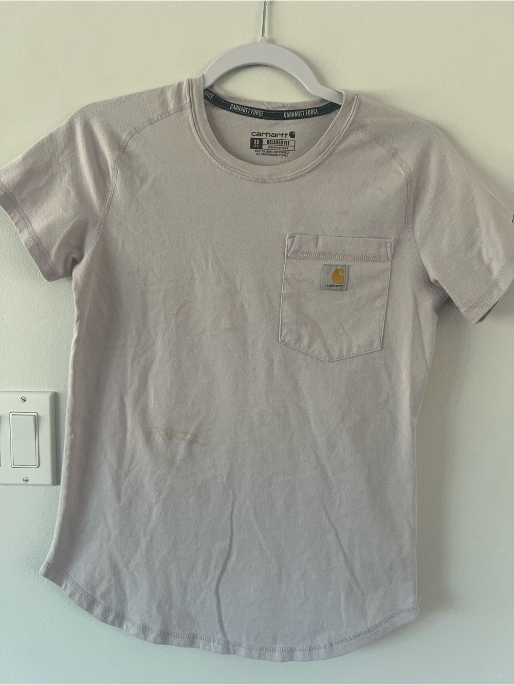 Carhartt Force Women’s XS Relaxed Short Sleeve Pale Lilac Perforated Back Work